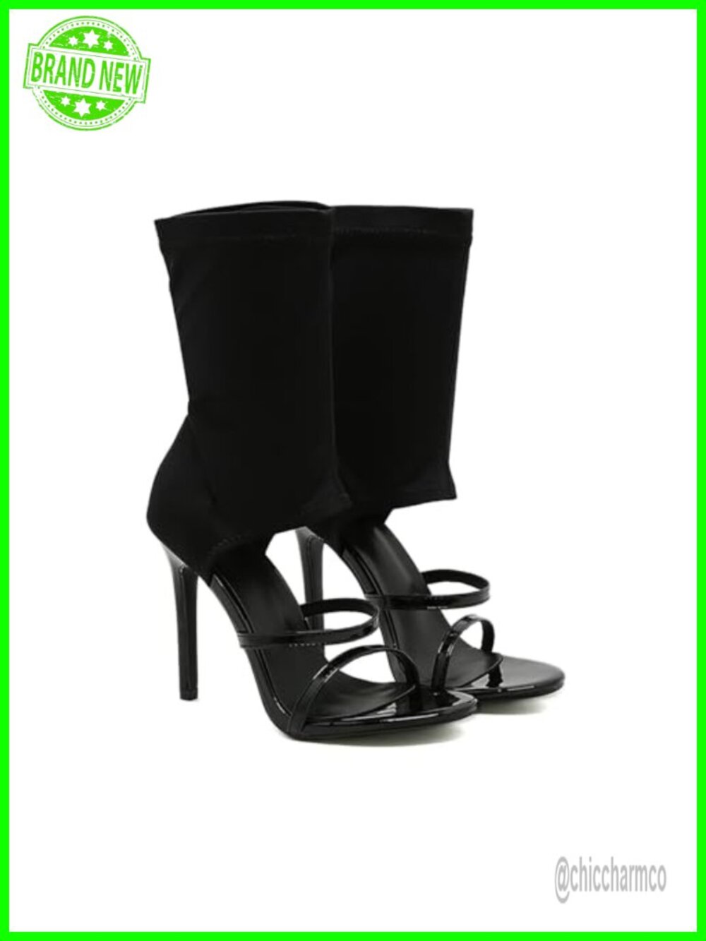 Stretchy High Top Stiletto Gladiator Sandals Open Toe Heels Elastic Ankle Boot